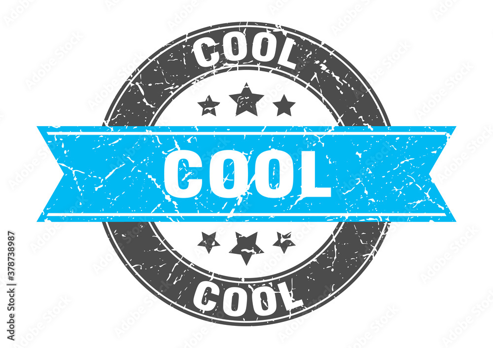 Fototapeta premium cool round stamp with ribbon. label sign