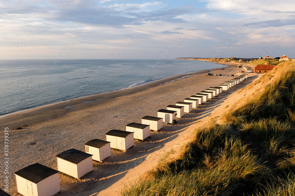 Fototapeta premium Sunset on the Coast of northern Jutland, Denmark, Europe