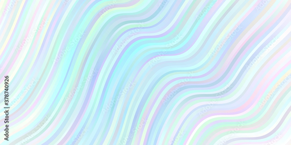 Light BLUE vector pattern with wry lines. Colorful illustration with curved lines. Pattern for commercials, ads.