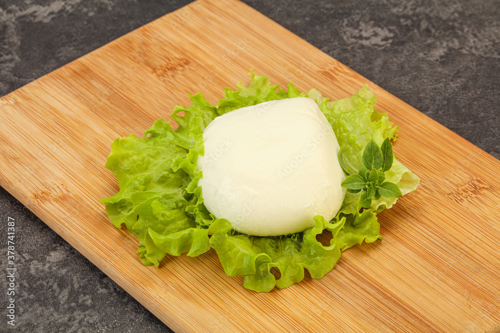 Italian Mozzarella cheese over board Italian Mozzarella cheese over board