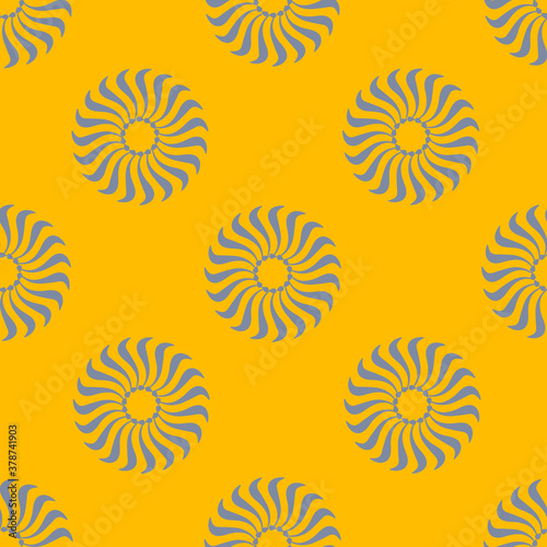 Seamless a background with abstract flowers on a yellow background