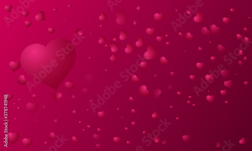 A background of hearts on V...