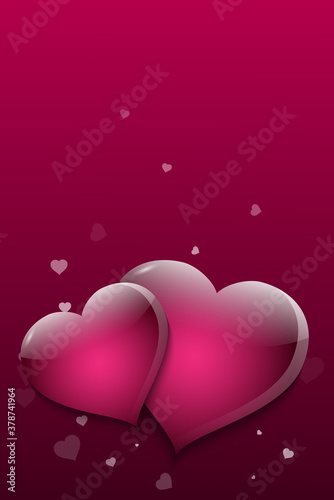 A background of hearts on V...