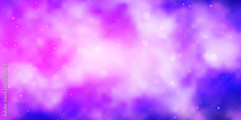 Light Purple vector template with neon stars. Decorative illustration with stars on abstract template. Design for your business promotion.