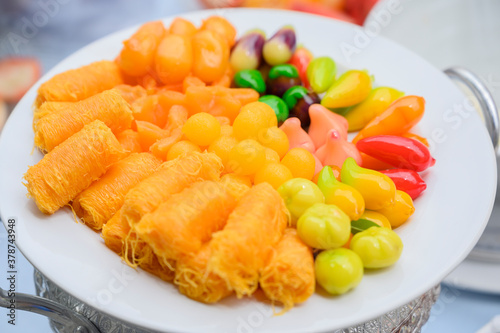 Colorful Thai desserts
