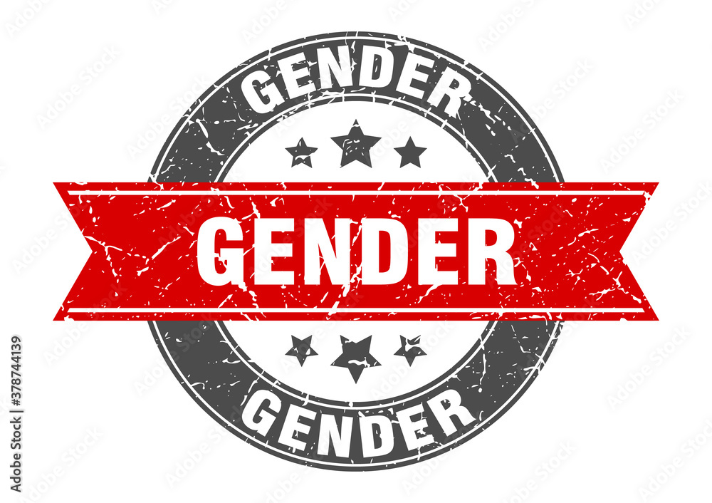 Fototapeta premium gender round stamp with ribbon. label sign