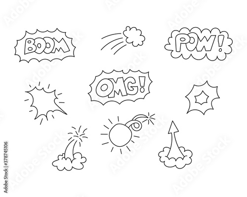 Doodle chat icon isolated on white. Hand drawing line art. Sketch vector stock illustration. EPS 10