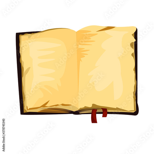  an open vintage old book with blank pages Education Study Knowledge School vector illustration