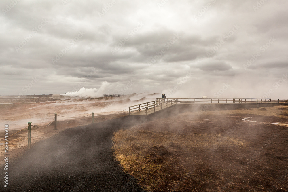 Gunnuhver mud pools and steam vents