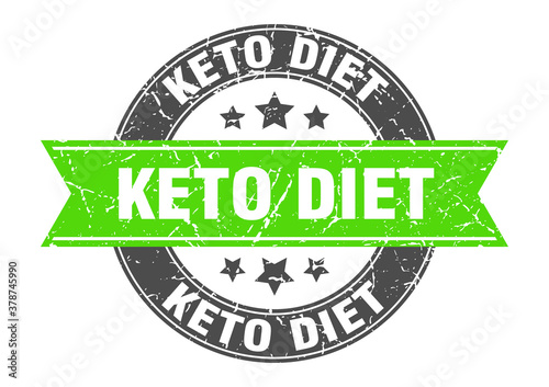 keto diet round stamp with ribbon. label sign