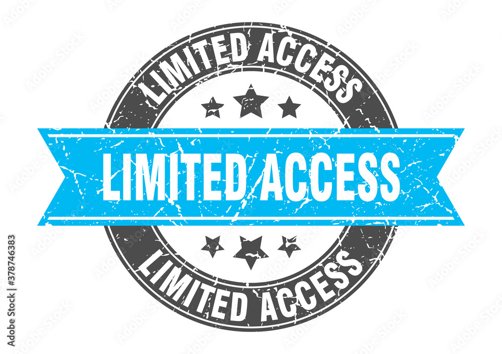 limited access round stamp with ribbon. label sign limited access round stamp with ribbon. label sign