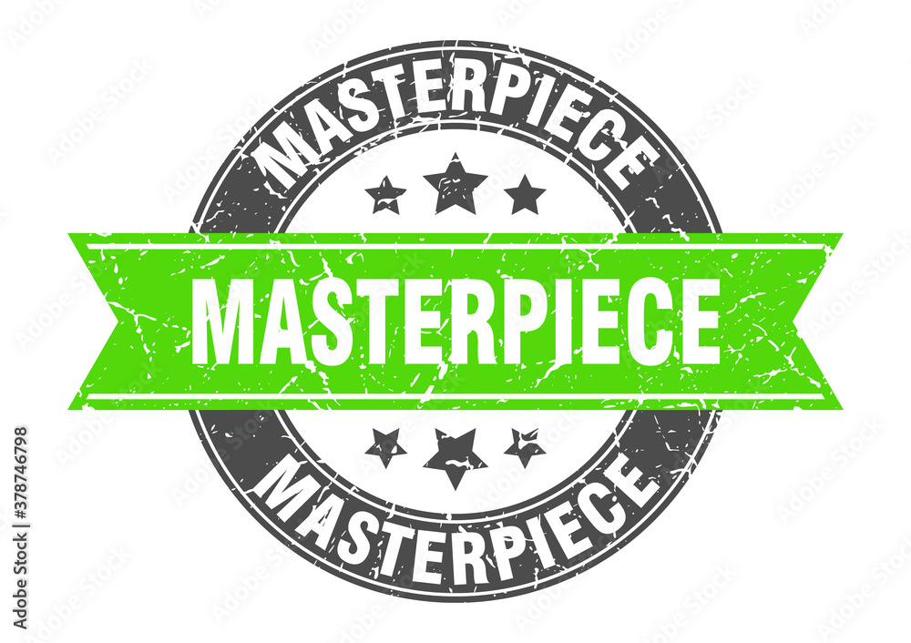 Fototapeta premium masterpiece round stamp with ribbon. label sign