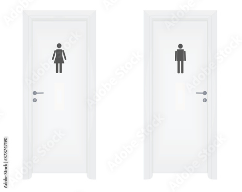 Male and female toilette door. vector