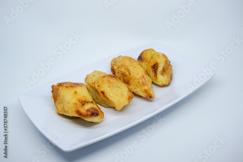 Fried banana on top of pring. Typical snacks from Indonesia