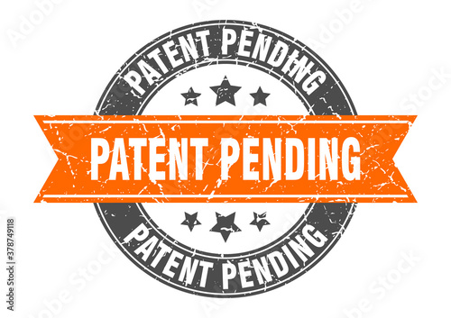 patent pending round stamp with ribbon. label sign