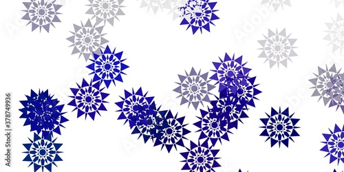 Light gray vector beautiful snowflakes backdrop with flowers.