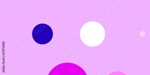 Light Pink, Blue vector pattern with spheres. Abstract decorative design in gradient style with bubbles. Design for posters, banners.
