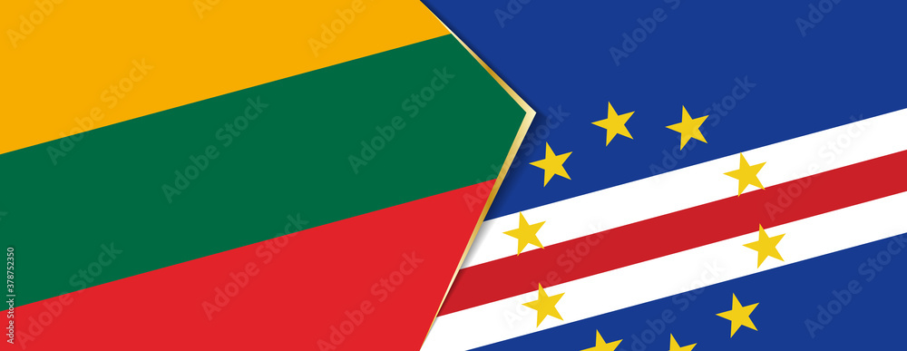 Lithuania and Cape Verde flags, two vector flags. Lithuania and Cape Verde flags, two vector flags.