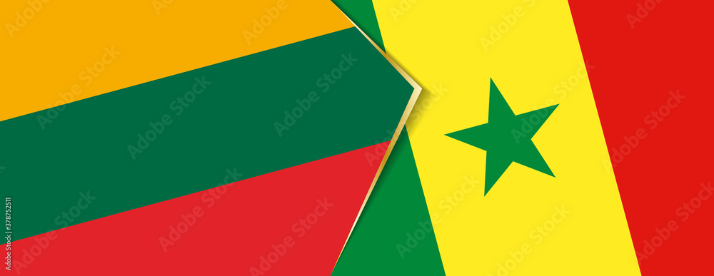 Lithuania and Senegal flags, two vector flags. Lithuania and Senegal flags, two vector flags.
