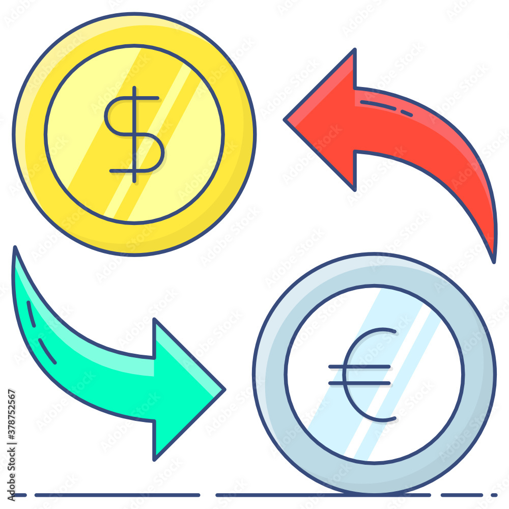 Dollar with euro vector design of currency converter concept icon
Dollar with euro vector design of currency converter concept icon