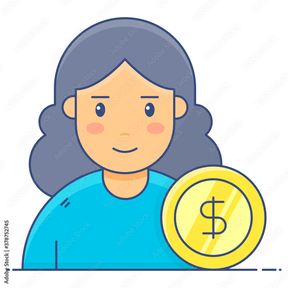 A professional avatar, backer icon in flat vector
A professional avatar, backer icon in flat vector