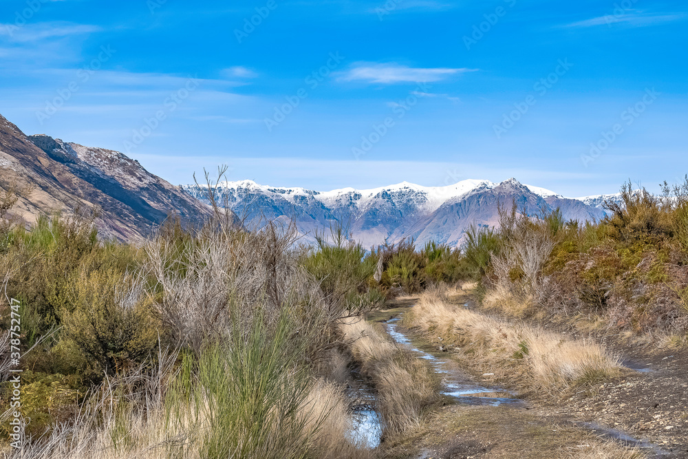 Landscape in the mountains of Queenstown, New Zealand