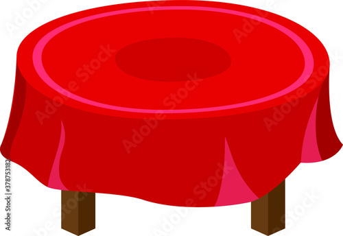 vector red table cartoon illustration