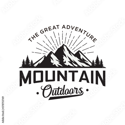 Mountains logo design vector template photo