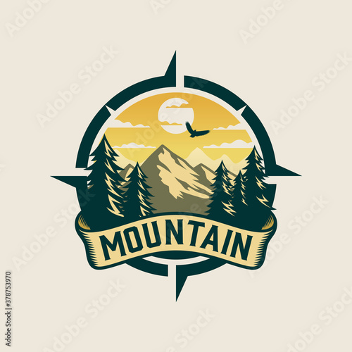 Mountains logo design vector template