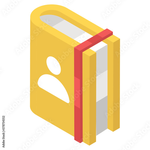 
Private recordkeeping, personal diary vector in isometric design
