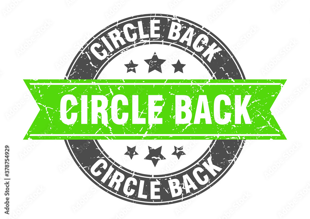 Obraz premium circle back round stamp with ribbon. label sign