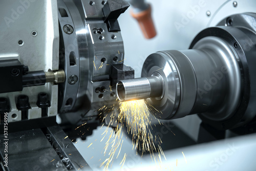Cutting tool metalworking in manufacturing process by machining.