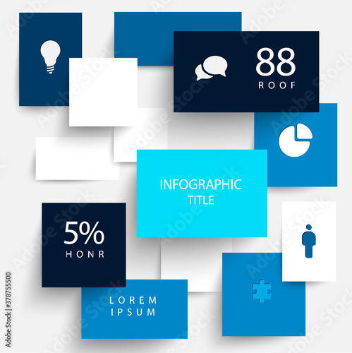 Vector blue flat design infographic elements