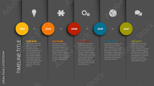 Minimalistic timeline template with circle icons