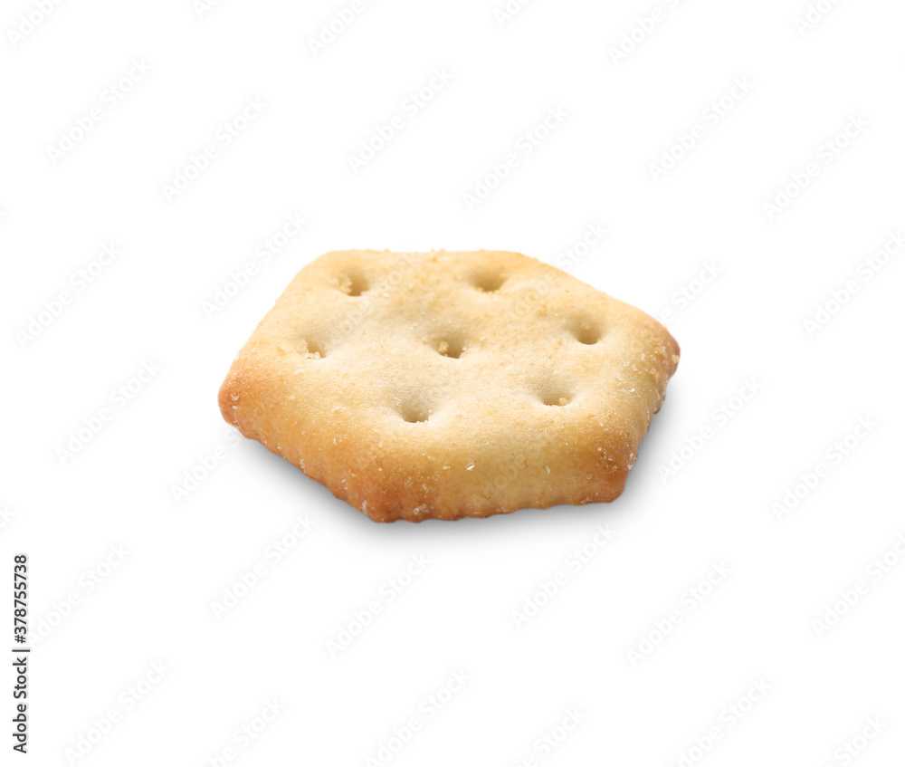 Crispy cracker isolated on white. Delicious snack