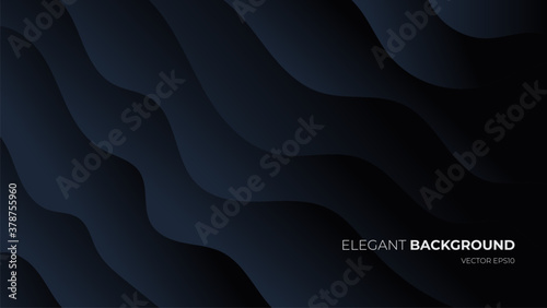 Abstract wavy luxury dark blue background. Illustration vector for backgrop, poster, flyer, digital board and concept design. Minimalist elegant premium design.