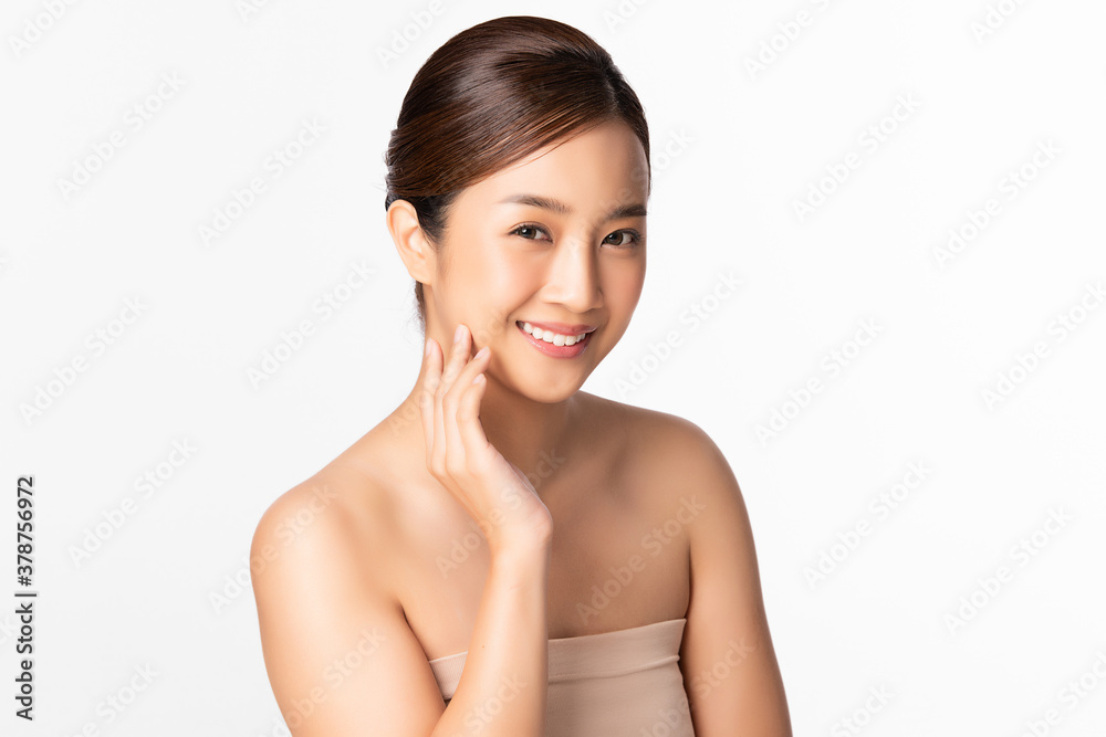 Beautiful young asian woman with clean fresh skin on white background, Face care, Facial treatment, Cosmetology, beauty and spa, Asian women portrait Beautiful young asian woman with clean fresh skin on white background, Face care, Facial treatment, Cosmetology, beauty and spa, Asian women portrait