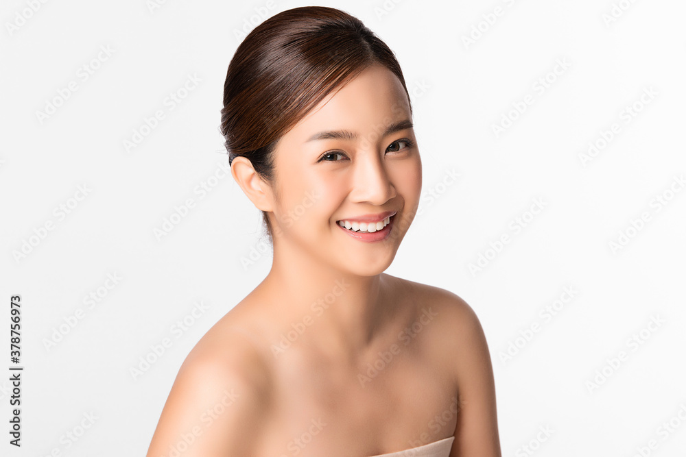 Beautiful young asian woman with clean fresh skin on white background, Face care, Facial treatment, Cosmetology, beauty and spa, Asian women portrait Beautiful young asian woman with clean fresh skin on white background, Face care, Facial treatment, Cosmetology, beauty and spa, Asian women portrait