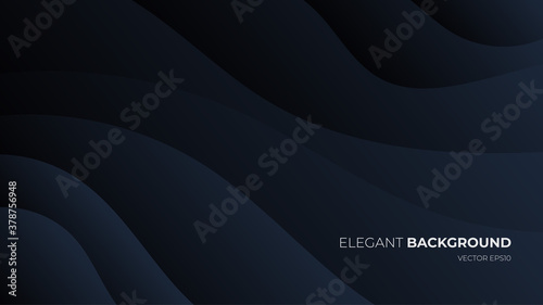 Abstract wavy luxury dark blue background. Illustration vector for poster, flyer, digital board and concept design. Minimalist elegant premium design.