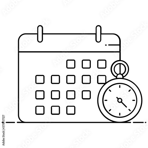 
Deadline icon in modern flat style 
