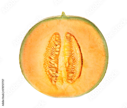 Tasty fresh cut melon isolated on white