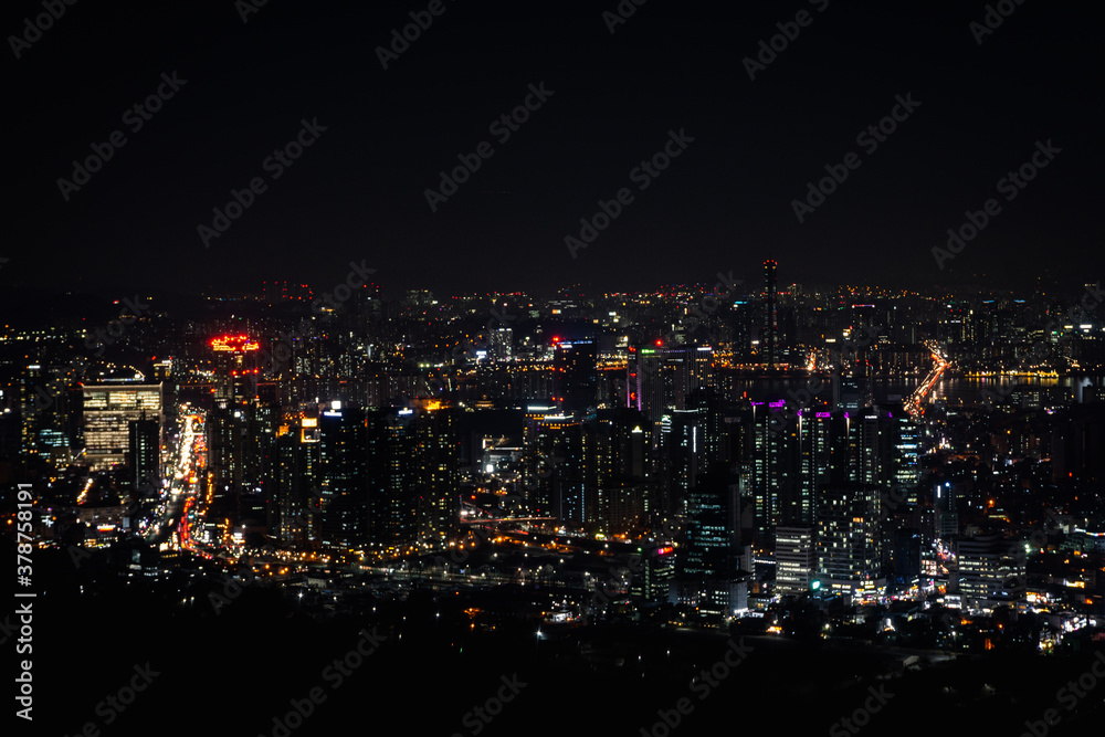 Night cityscape in Seoul, South Korea