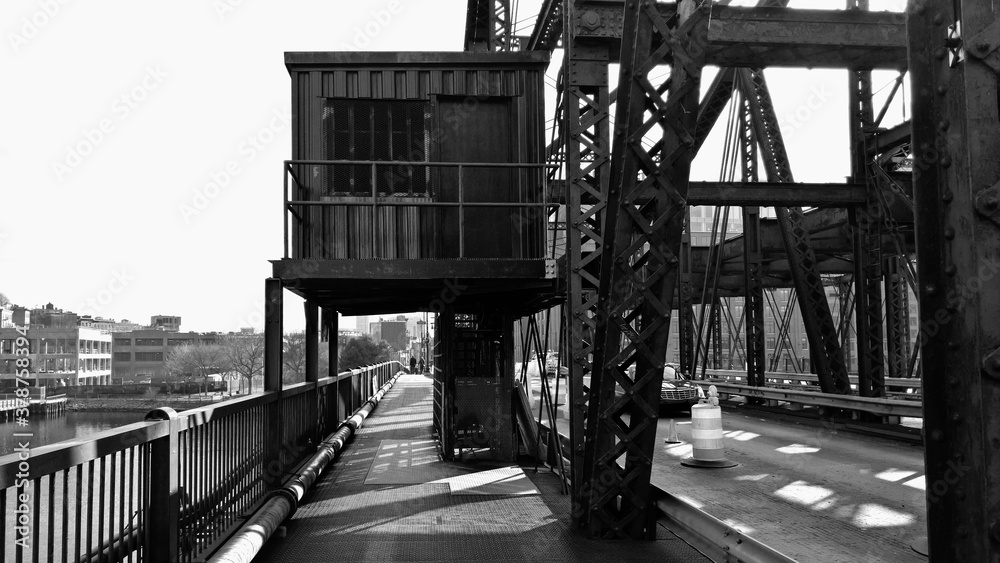 Old and rusted Charlestown Bridge - Boston