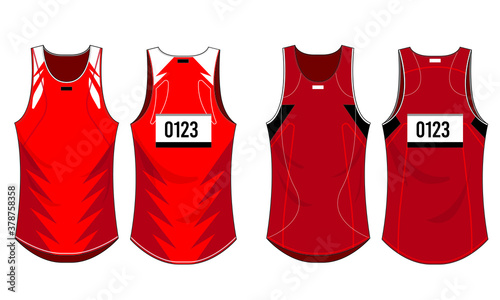 Singlet running sports design vector template