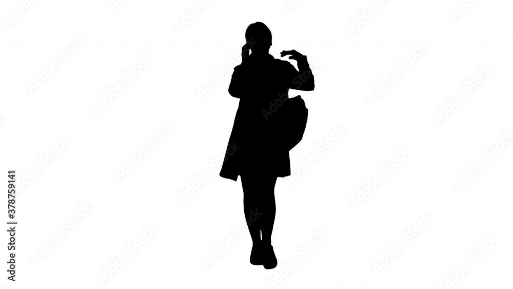 Beautiful pregnant woman talking on the phone as she walks, Alpha Channel Beautiful pregnant woman talking on the phone as she walks, Alpha Channel