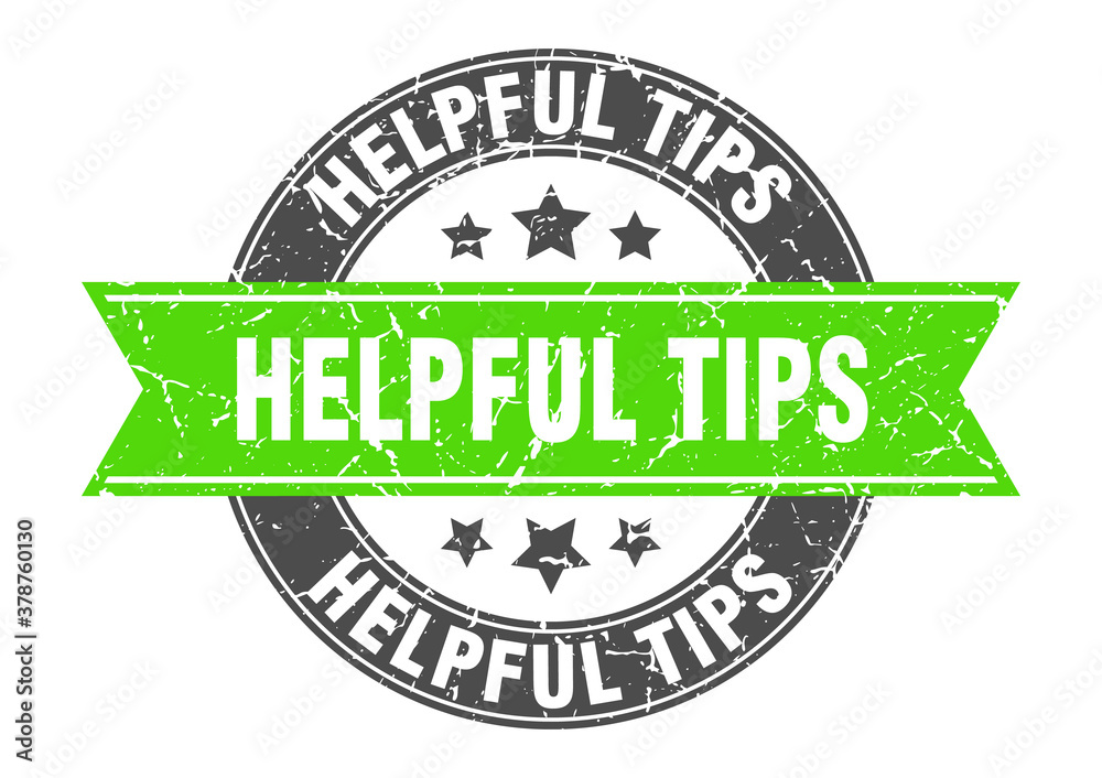 helpful tips round stamp with ribbon. label sign helpful tips round stamp with ribbon. label sign