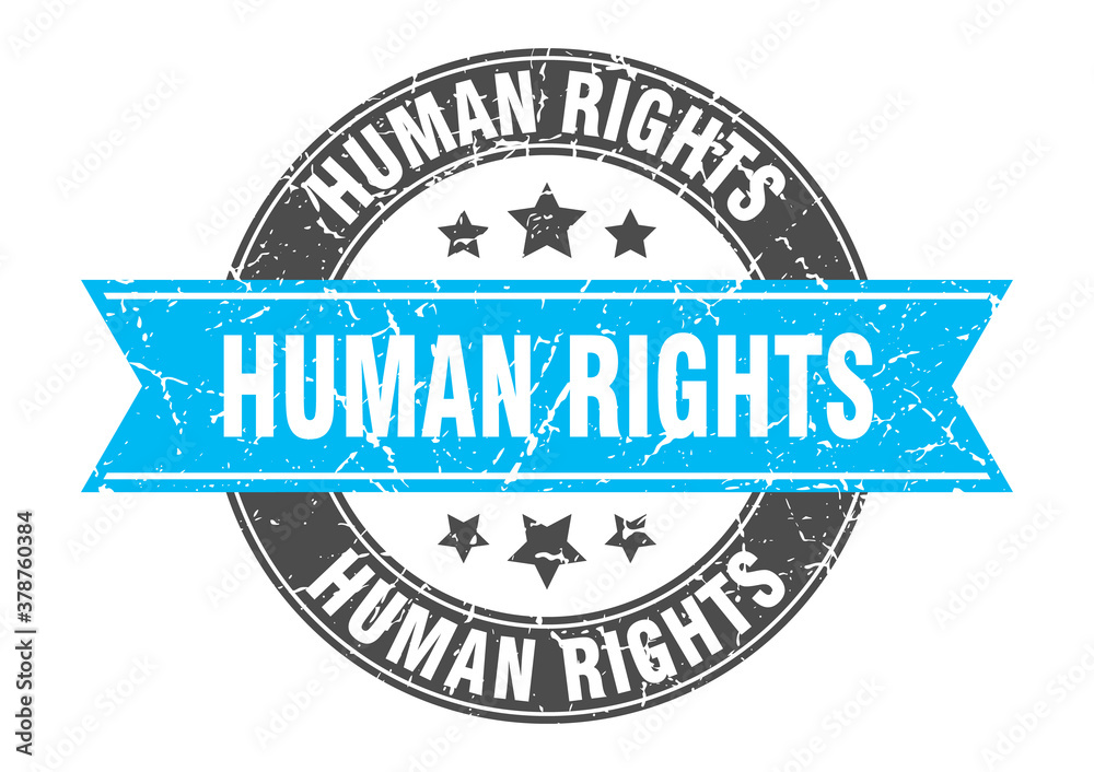 human rights round stamp with ribbon. label sign human rights round stamp with ribbon. label sign