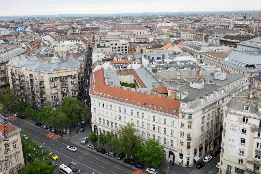 Fototapeta premium Panorama of Budapest Hungary from the tower of famous St Istvan cathedral