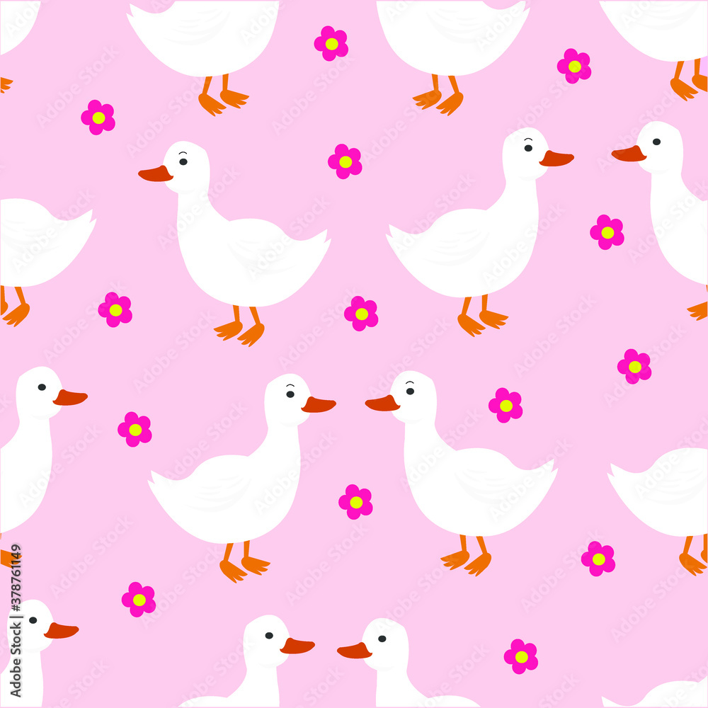 Duck Seamless pattern Background Vector