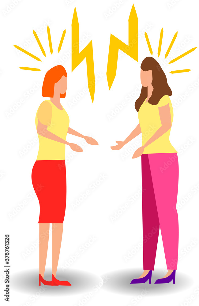 a set of a couple of people quarrel and swear. Aggressive people yell at each other. design graphics in a flat style a set of a couple of people quarrel and swear. Aggressive people yell at each other. design graphics in a flat style